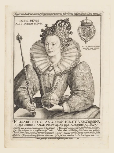 Queen Elizabeth I by Crispijn de Passe, print, 1592