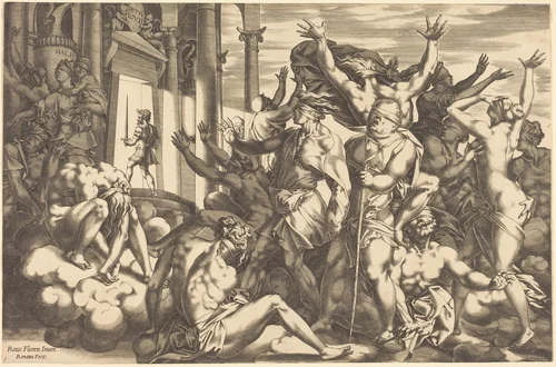 The Conquest of Ignorance by René Boyvin; Rosso Fiorentino, print, 1525-1625