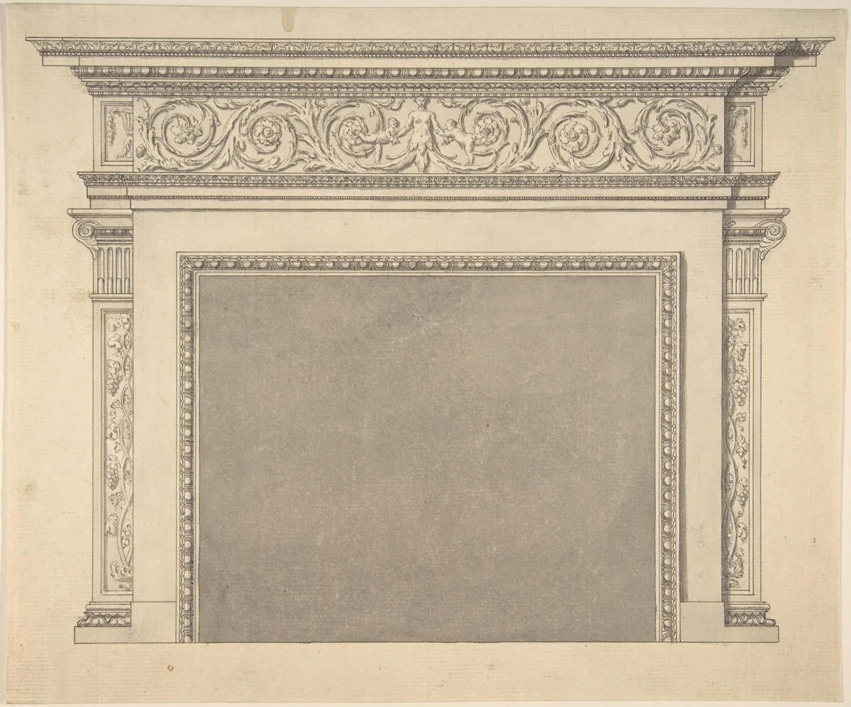 Chimney Piece by Sir William Chambers, drawing, 1743-1796