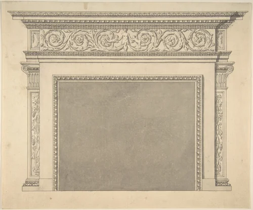 Chimney Piece by Sir William Chambers, drawing, 1743-1796