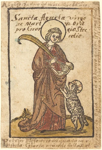 Saint Agnes by German 15th Century, print, 1490