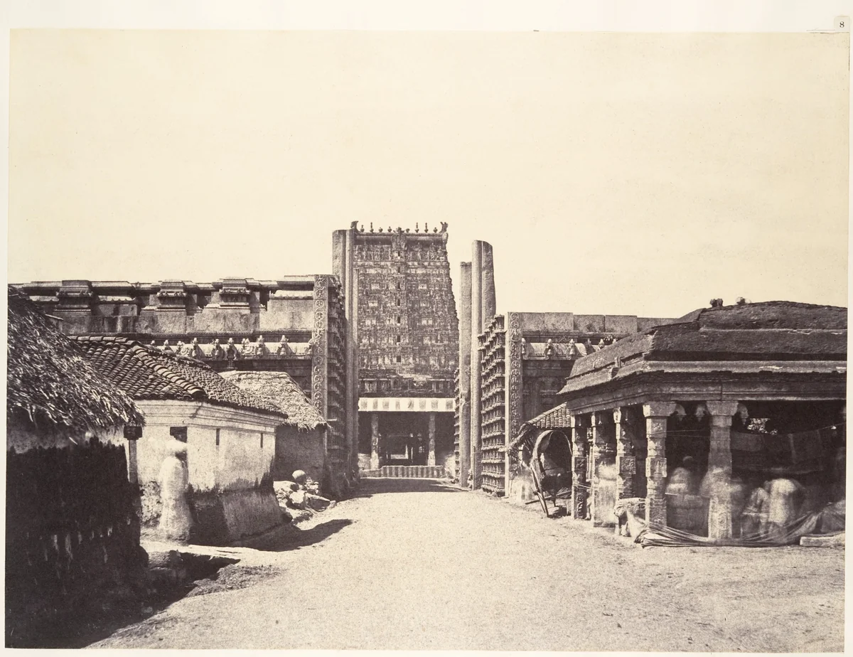 Madura: The Roya Gopuram from the East by Linnaeus Tripe, photograph, 1858
