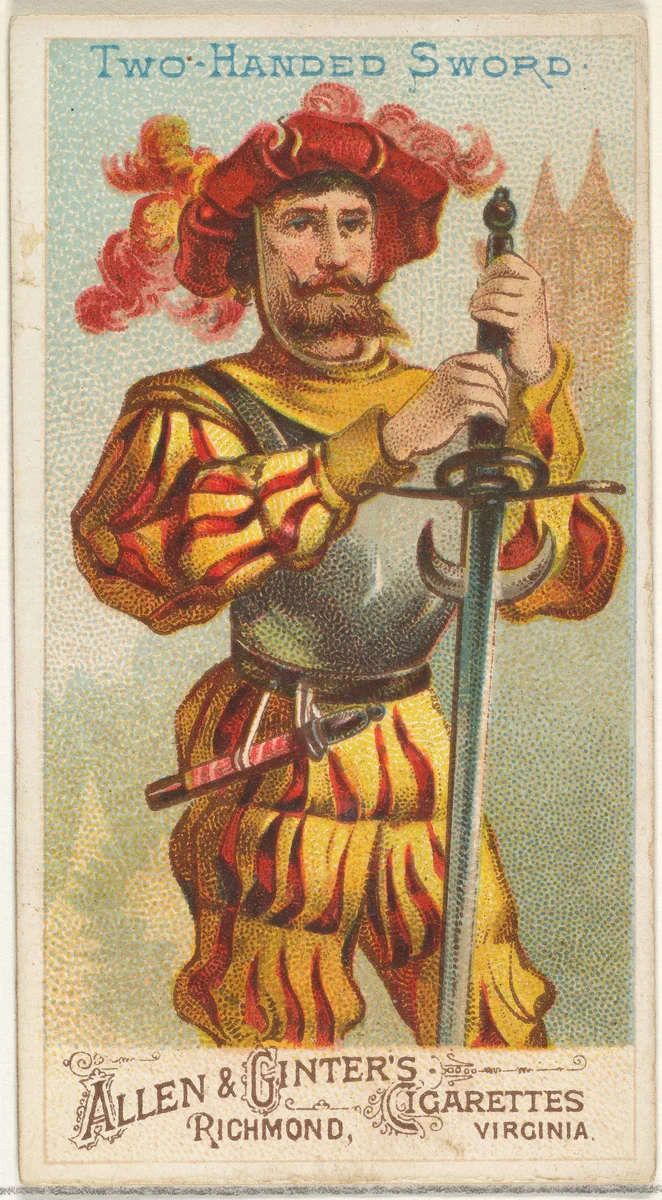 Two-handed Sword, from the Arms of All Nations series (N3) for Allen & Ginter Cigarettes Brands by Allen & Ginter, print, 1887