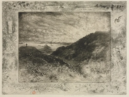 The Cliff: Bay of Saint-Malo by Félix Hilaire Buhot, print, 1886-1890