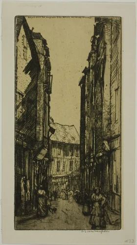Rue des Halles, Vannes, Brittany by Donald Shaw MacLaughlan, print, 1906