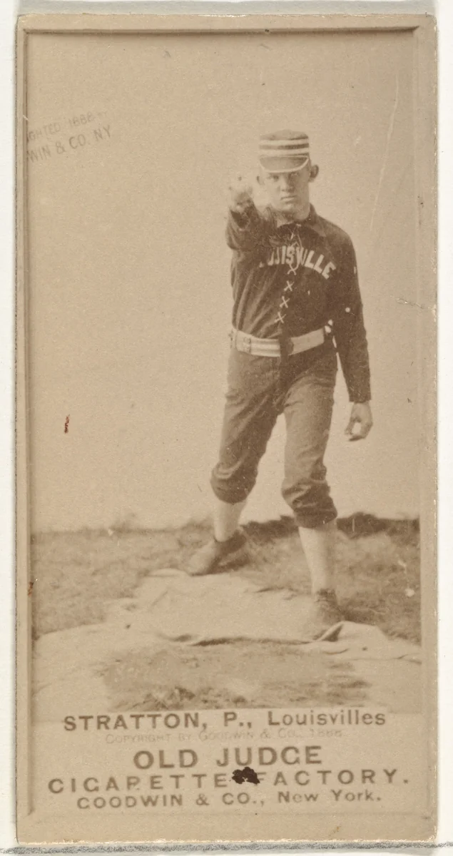 Chilton Scott Stratton, Pitcher, Louisville Colonels, from the Old Judge series (N172) for Old Judge Cigarettes by Goodwin & Company, photograph, 1888