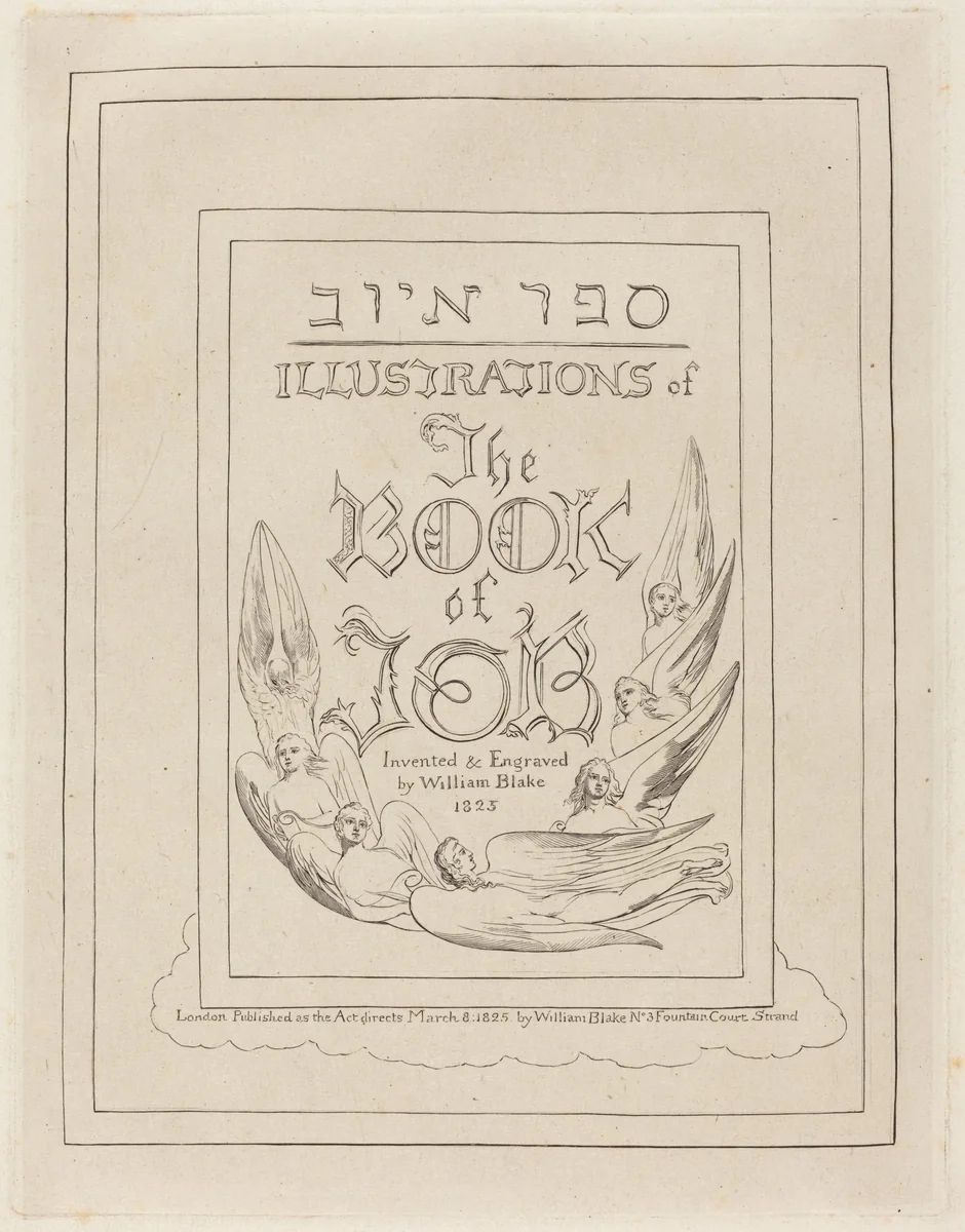 Title-Page of the Engraved Illustrations to the Book of Job by William Blake, print, 1825