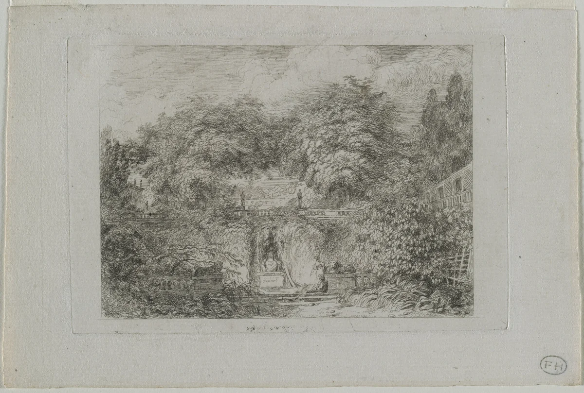 The Little Park by Jean Honoré Fragonard, print, 1758-1768