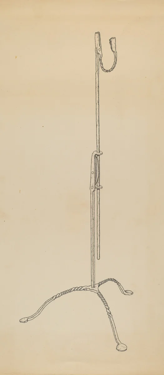Rush and Candle Stand by Irene Lawson, index of american design, 1939