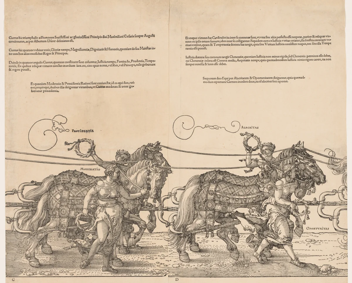 The Great Triumphal Car of Emperor Maximilian by Albrecht Dürer, print, 1523