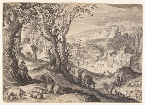 November/December, from The Twelve Months by Aegidius Sadeler II, print, 1615