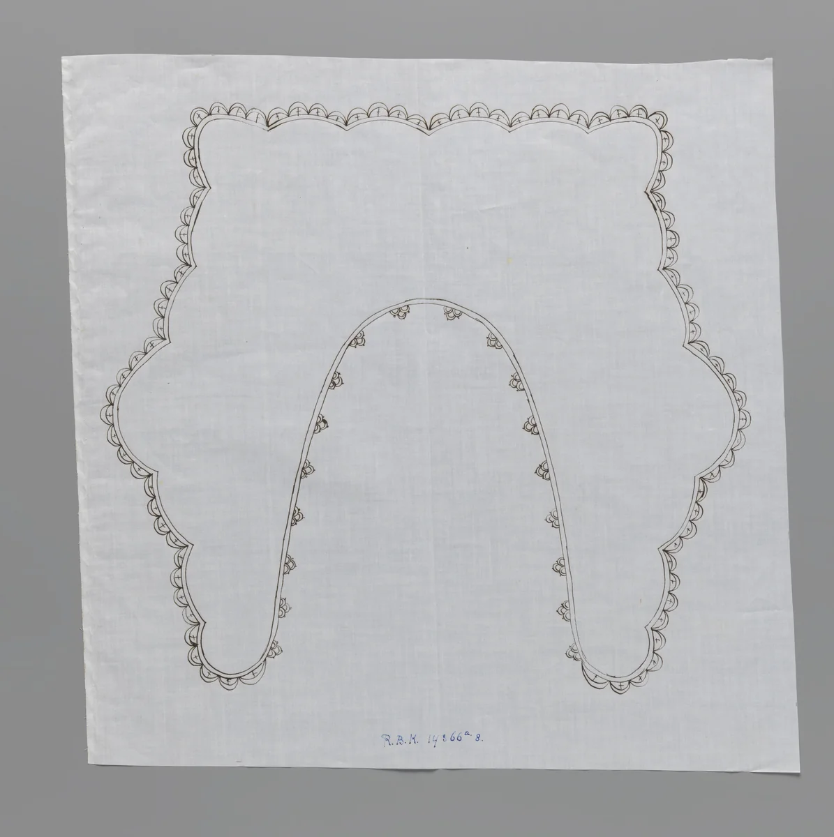 Naaldkantpatroon voor de randen van een kraag by Village Elisabeth, textile, 1915-1924