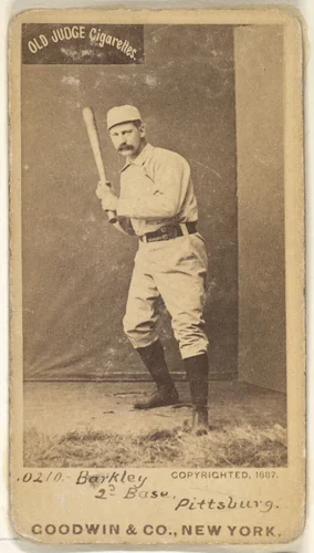 Sam Barkley, 2nd Base, Pittsburgh, from the Old Judge series (N172) for Old Judge Cigarettes by Goodwin & Company, photograph, 1887
