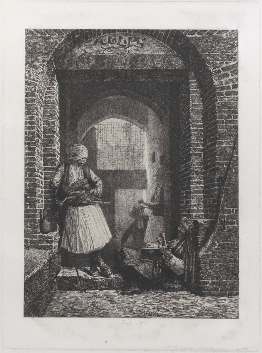 Arnaut Guardhouse in Cairo by Paul Adolphe Rajon, print, 1868