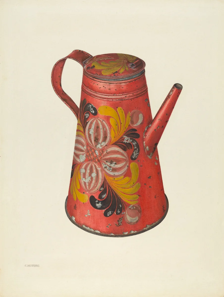 Coffeepot by Charles Henning, index of american design, 1940