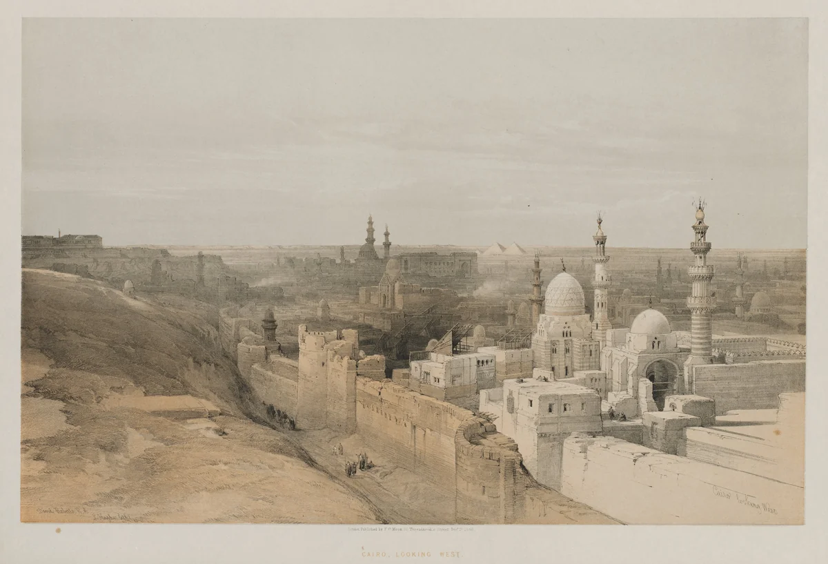 Egypt and Nubia, Volume III, No. 26, Cairo, Looking West by Louis Haghe, print, 1848