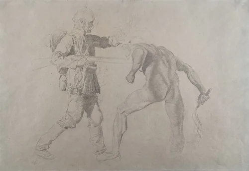 Even if the World is Full of Devils by Otto Greiner, drawing, 1915