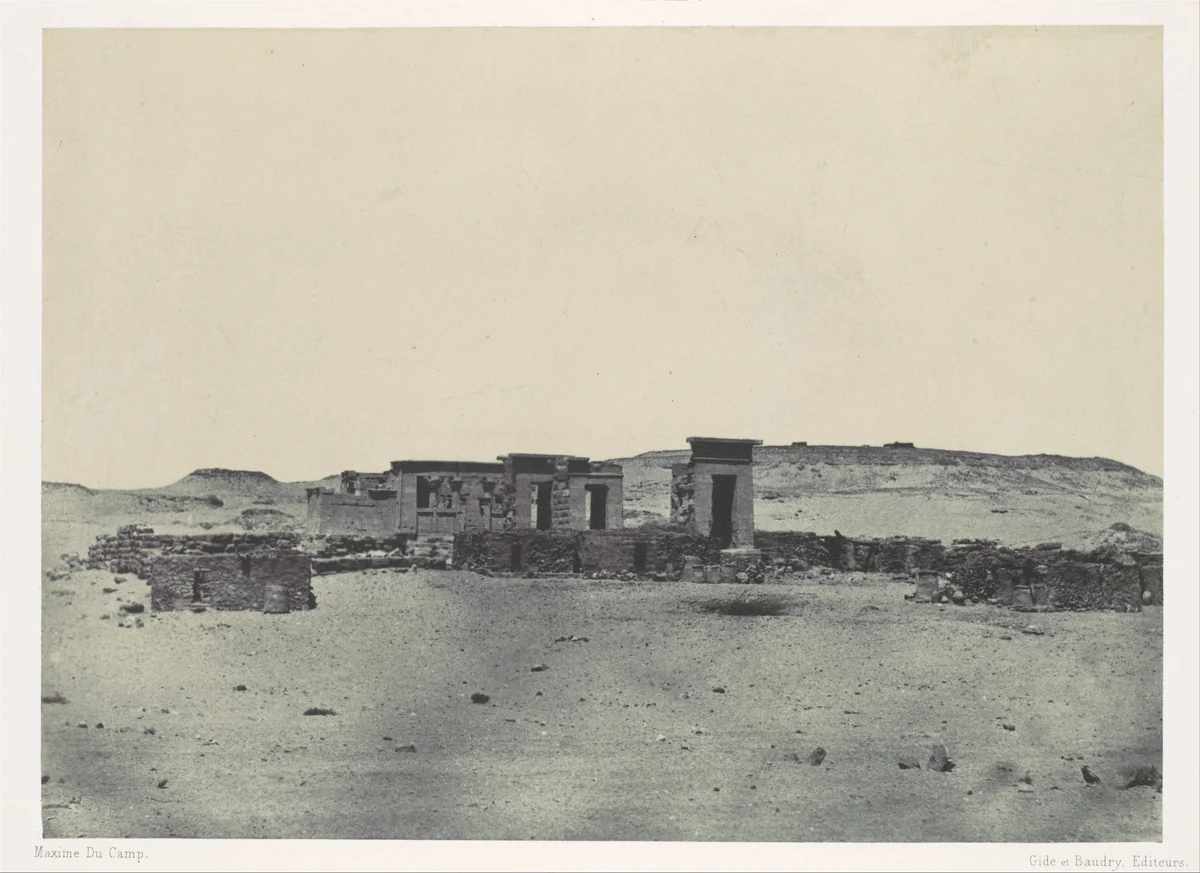 Nubie. Temple et Village de Débôd. Parembole de l'itinéraire d'Antonin by Maxime Du Camp, photograph, 1850