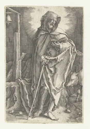 De heilige Antonius by Unknown, print, 1519-1523