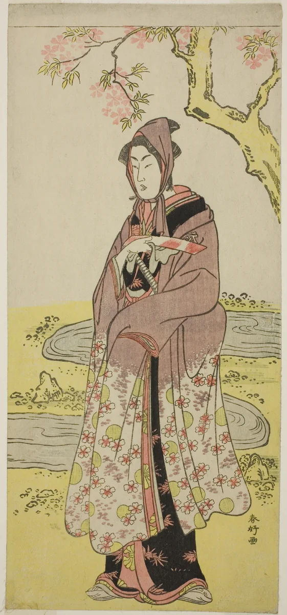 The Actor Segawa Kikunojo III as Kumenosuke in the Play Keisei Natori Soga, Performed at the Kiri Theater in the Second Month, 1788 by Katsukawa Shunko, print, 1783-1793