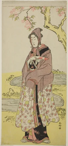 The Actor Segawa Kikunojo III as Kumenosuke in the Play Keisei Natori Soga, Performed at the Kiri Theater in the Second Month, 1788 by Katsukawa Shunko, print, 1783-1793