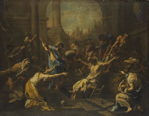 The Raising of Lazarus by Alessandro Magnasco, painting, 1710