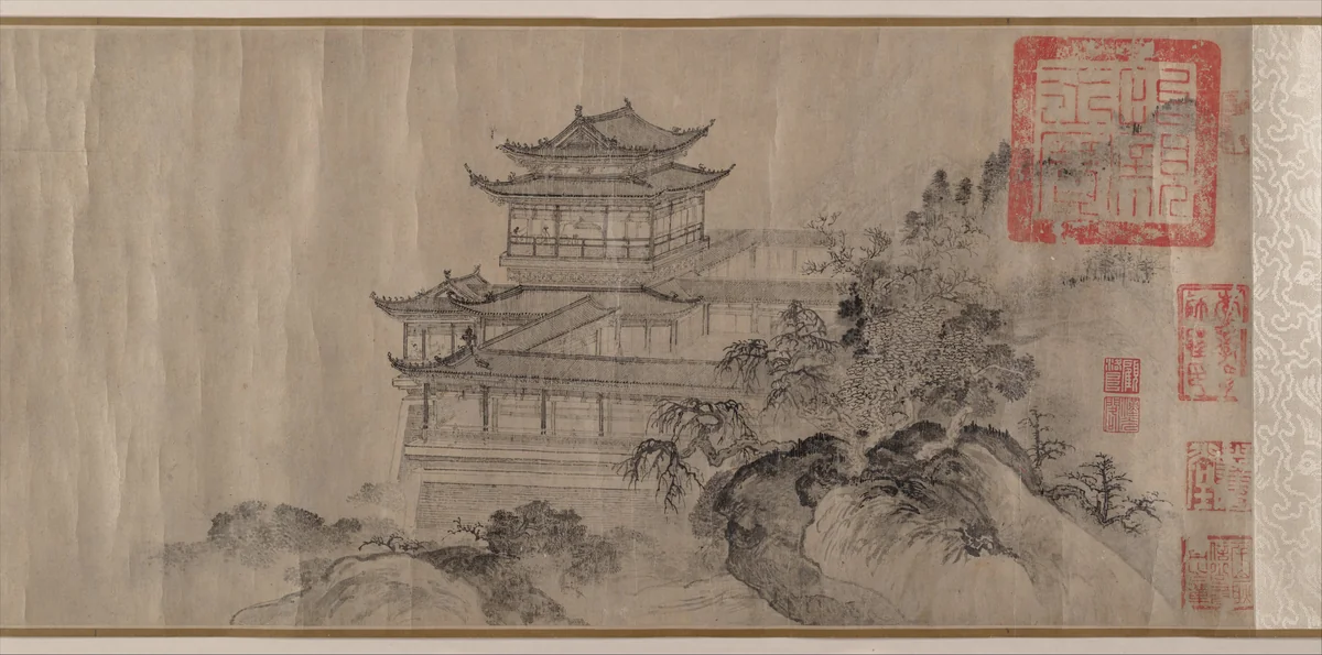 The Pavilion of Prince Teng by Tang Di, painting, 1352