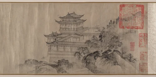 The Pavilion of Prince Teng by Tang Di, painting, 1352