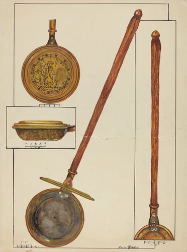 Warming Pan by Florence Stevenson, index of american design, 1935-1942