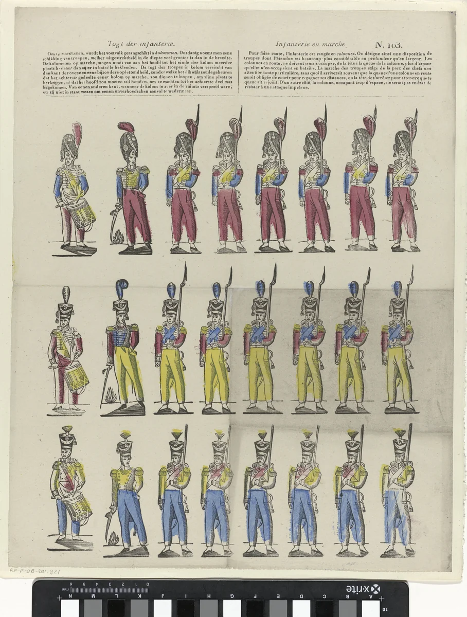 Togt der infanterie / Infanterie en marche by Philippus Jacobus Brepols, print, 1800-1833
