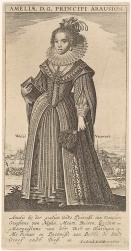 Amalia, Wife of Fredierick Henry, Prince of Orange by Frederik de Wit, print, 1570-1710