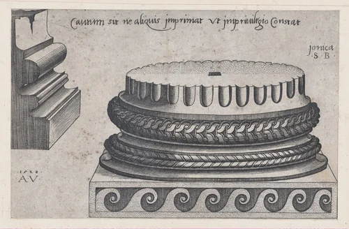 Ionic Base, from "Speculum Romanae Magnificentiae" by Agostino Veneziano, print, 1528