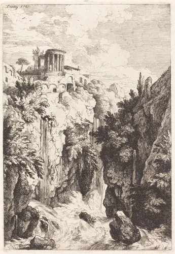 Temple of the Sibyl, Tivoli by Christian Wilhelm Ernst Dietrich, print, 1745