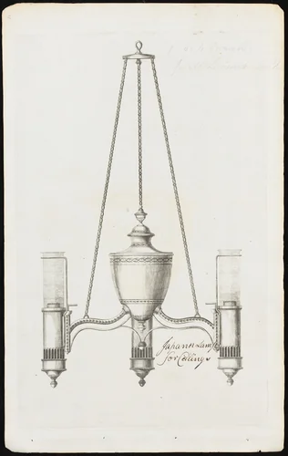 Japan lamp for ceiling by Matthew Boulton, print, 1785-1795