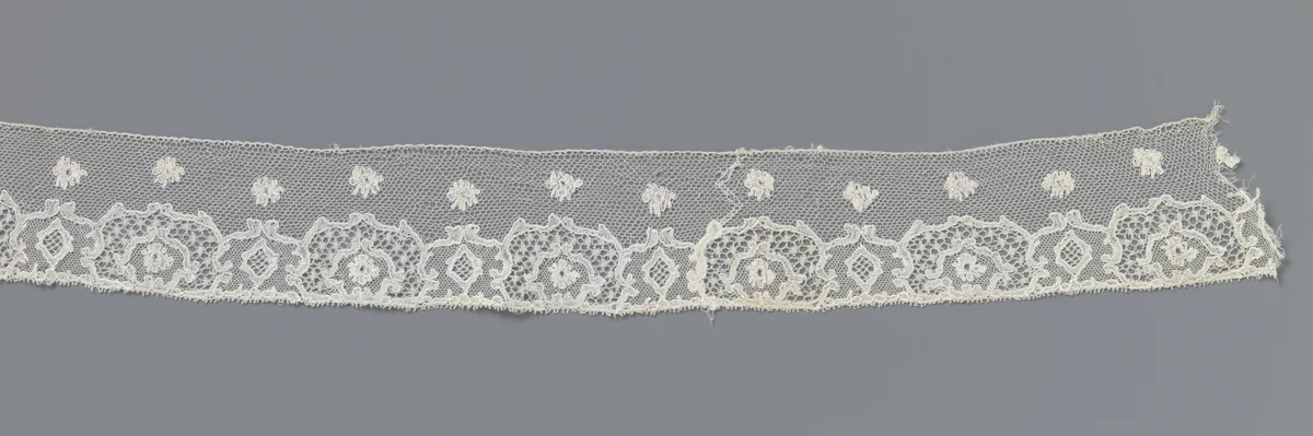 Strook kloskant met aaneengeschakelde schildvormige cartouches by anonymous, other, 1840-1849