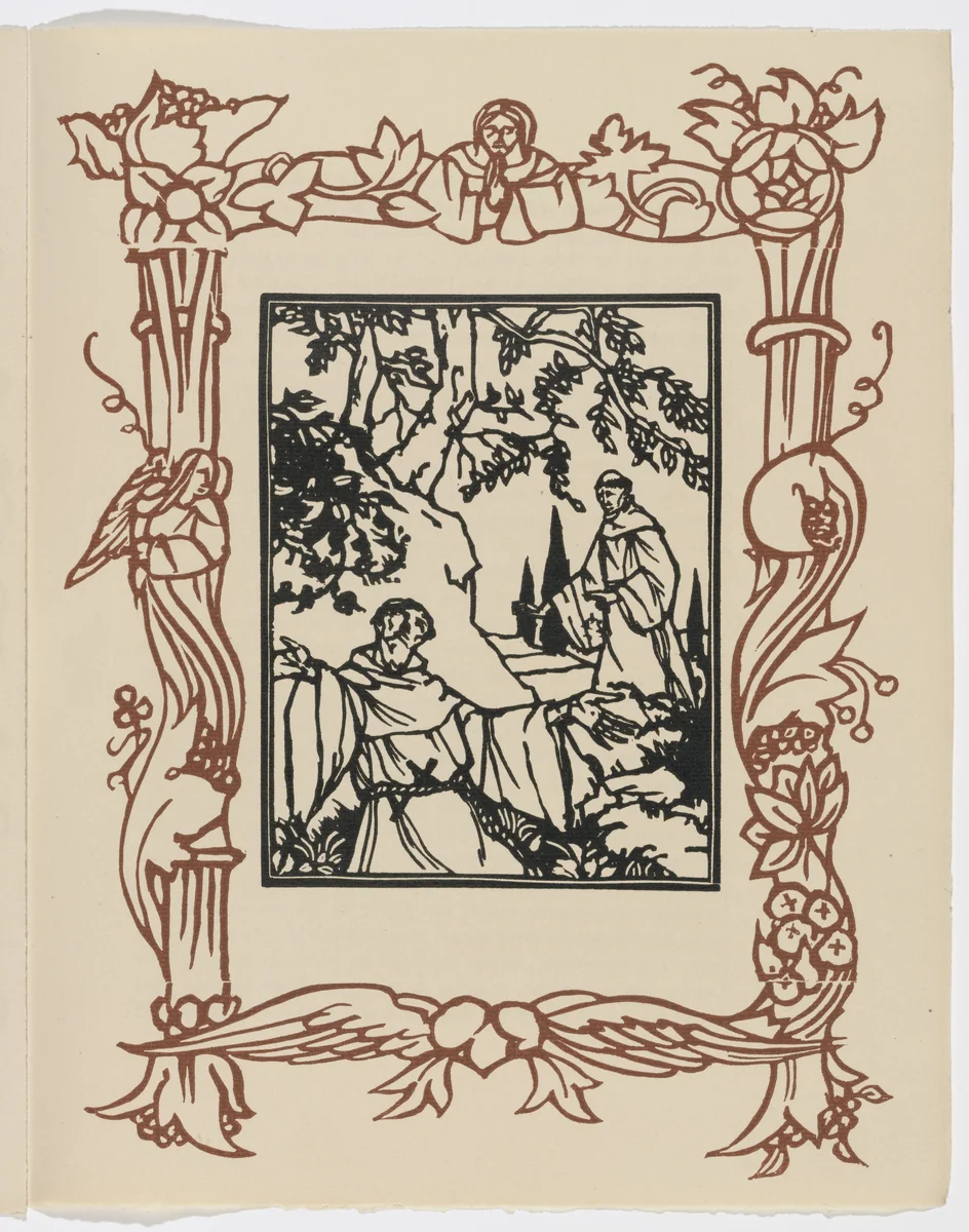 Plate (page 23) from Les Petites Fleurs de St. François (The Little Flowers of St. Francis) by Émile Bernard, illustrated book, 1928