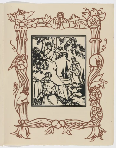 Plate (page 23) from Les Petites Fleurs de St. François (The Little Flowers of St. Francis) by Émile Bernard, illustrated book, 1928