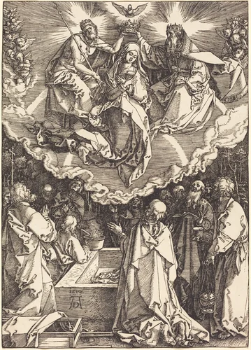 The Assumption and Coronation of the Virgin by Albrecht Dürer, print, 1510