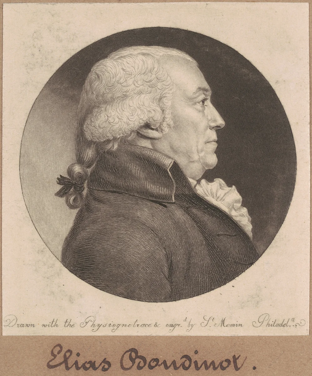 Elias Boudinot by Charles B. J. Févret de Saint-Mémin, print, 1798