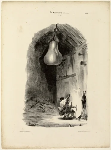 “Heave-ho!..Heave-ho! Heave-ho!,” plate 179 by Honoré-Victorin Daumier, print, 1832