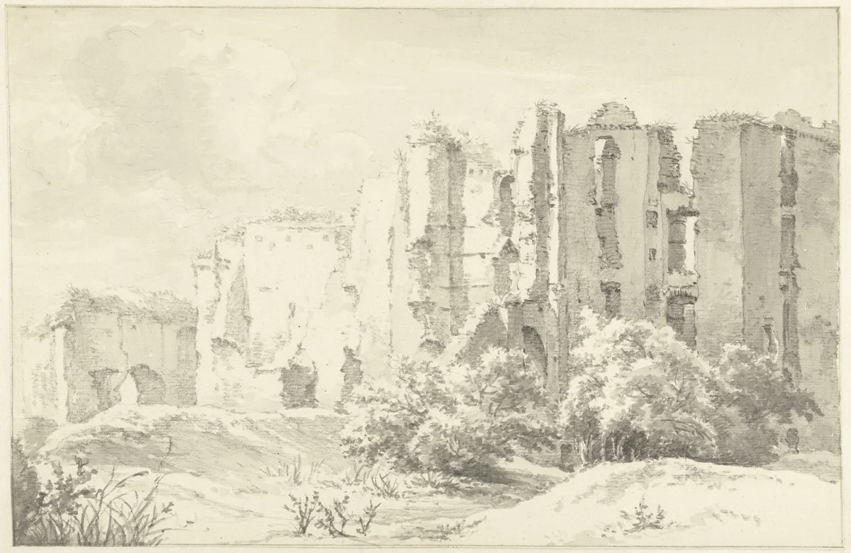 Ruïne van Brederode by Egbert van Drielst, drawing, 1755-1818