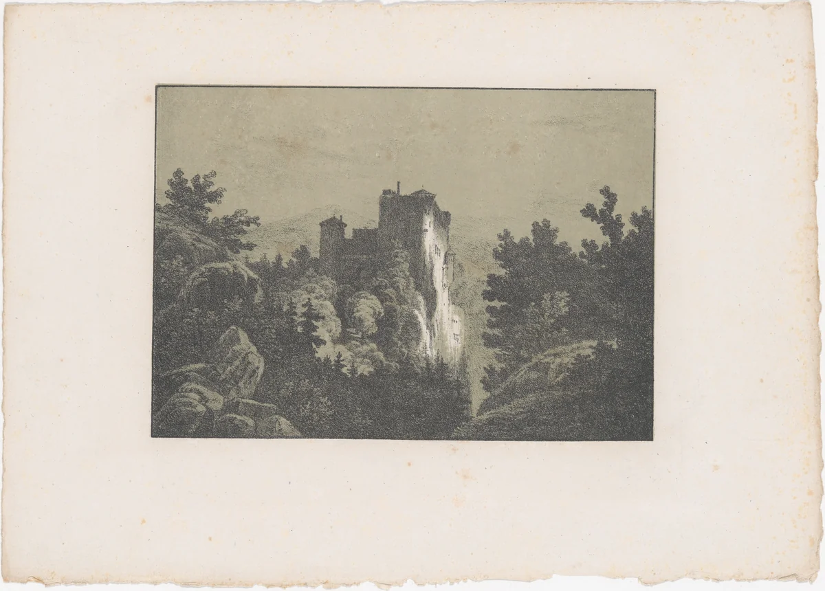 Ruins of a Castle by Karl Blechen, print, 1822-1832