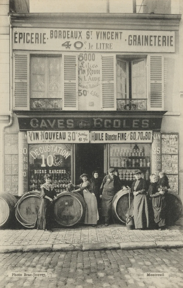 Caves des Écoles, Montreuil by Unidentified Photographer, photograph, 1905