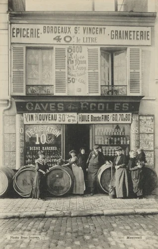 Caves des Écoles, Montreuil by Unidentified Photographer, photograph, 1905