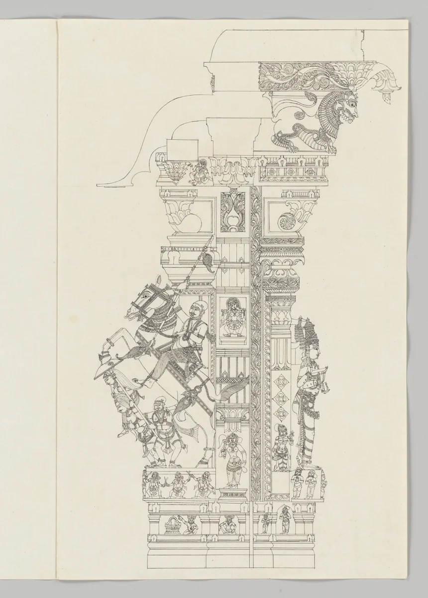 Subramanya: equestrian warrior with raised spear by Unidentified, painting, 1790-1810