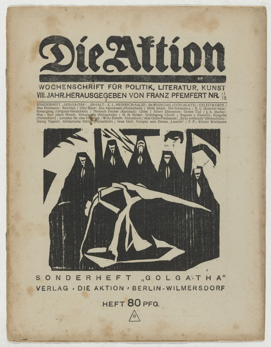 Die Aktion, vol. 8, no. 11/12 by Katharina Heise
Otto Beyer
Karl Jacob Hirsch
Augusta von Zitzewitz
Willi Zierath
Georg Tappert
Marie Friedmann-Otten, periodical, 1918