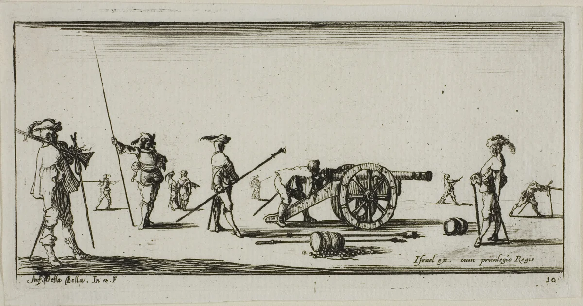 Plate Ten from Drawings of Several Movements by Soldiers by Stefano della Bella, print, 1644