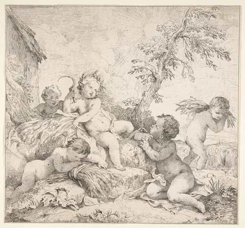 Summer (L'Été) by Charles Joseph Natoire, print, 1730-1740