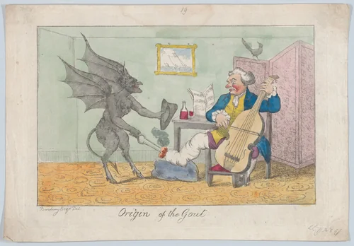 Origin of the Gout by Henry William Bunbury, print, 1805-1815