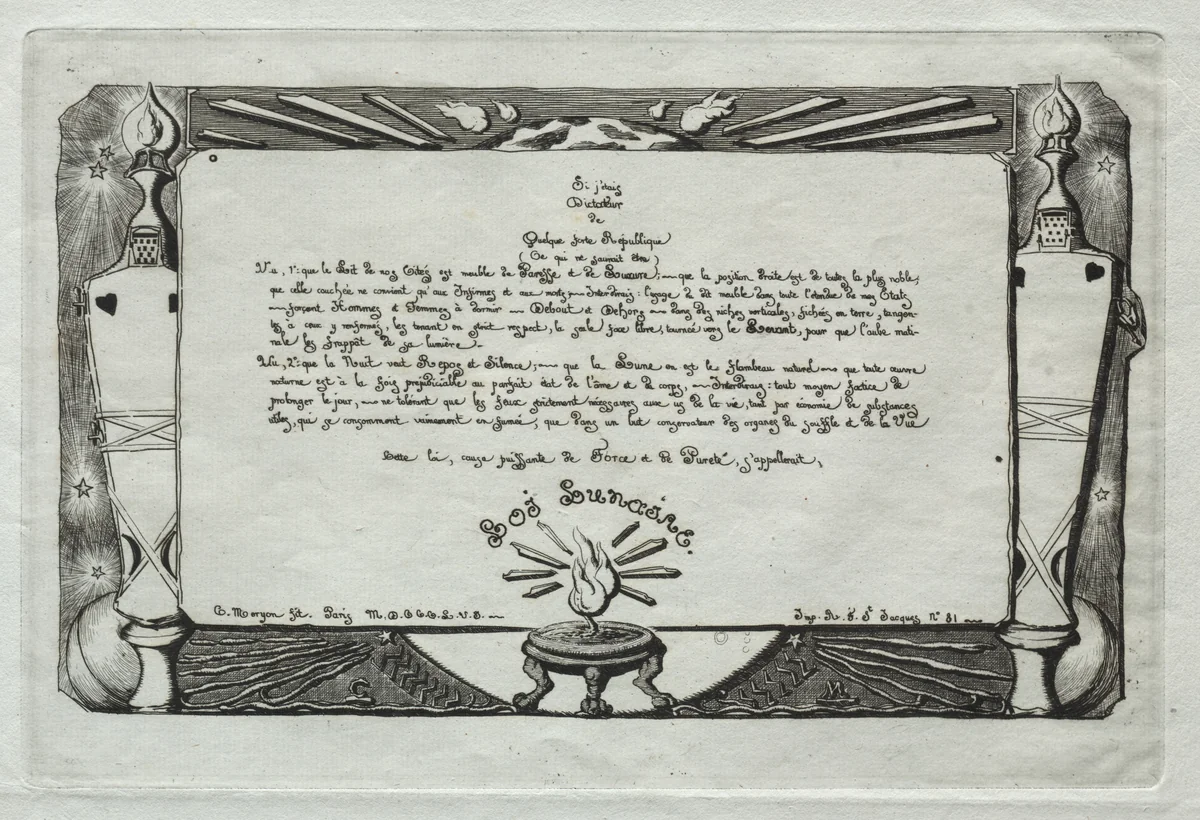 La Loi Lunaire by Edmond Gosselin, print, 1856-1881